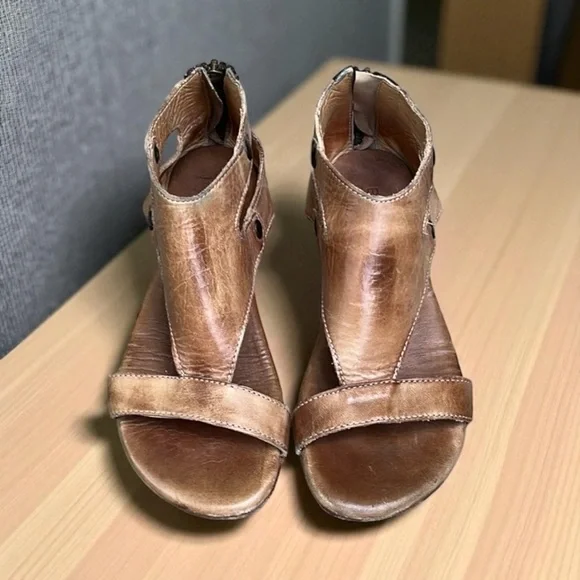 Bed Stu Soto Sandals Distressed in Tan Rustic Women’s Size 8 - Picture 6 of 13